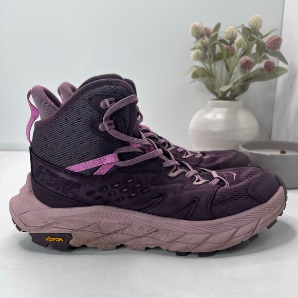 Hoka One One Anacapa Breeze Aero Mid Trail Running Shoe Raisin/Mauve Women 9.5B - Picture 3 of 10